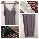 Forever 21 Ribbed Dark Red & Cream Striped Midi Dress Size S NWT Photo 9