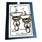 NEW Kim Mason GARTER BELT EARRINGS Silver Blue Lapis Gemstone Bead Dangle Drop Photo 1
