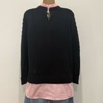 Ted Baker  Lissiah Wool Layered Sweater Mock Neck Navy Blue Pink Small Preppy Photo 5