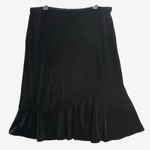 Vintage New York & Co L Black Velvet Ruffle Skirt Stretch Goth Romantic Witchy Size L Photo 0