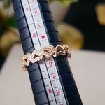 Rose Gold Hearts Band Style Ring Adjustable Pink Photo 3