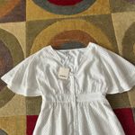 Sandro NWT  White Short Sleeve Button Down Mini Dress US Size 0 / XS Photo 1
