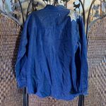 Halloween Spider Webs Embroidered with Gems Button Down Size M Blue Size M Photo 4