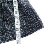 Draper James  Black Blue Tweed Short Sleeve Gold Button Top Size 4 Photo 5