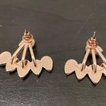 Unsigned Waterdrop Ear Jacket Rhinestones Rose Gold Photo 6