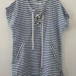 Alessia Pacini Italy Linen Boxy Tunic Top Cover Up Striped Nautical Size Medium Photo 0