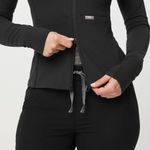 FIGS  On Shift Contour Knit Jacket in Black, Size Small Photo 5