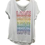 New York And Company  Love Rhinestone Tee Shirt White Size Large Photo 1