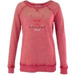 Nba Chicago Bulls Women's Burnout Crew Neck Retro Logo Sweatshirt in Red, XL Photo 0