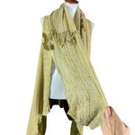Luth Garde Boho Drape Shawl Wrap Textured Open Front Artisanal Scarf Vest Green Size undefined Photo 1