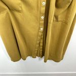 Kate Quinn Dress Organic Cotton Button Front Short Sleeve Pockets Casual Mustard Yellow Photo 6