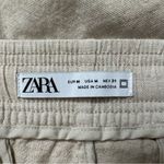 ZARA NWOT  Linen Blend Cream Pull On Pants Photo 8