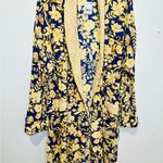 Free People Wild Nights Floral Blue Yellow Duster Kimono NWT size Medium Photo 2
