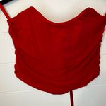 Red Ruched Strapless Corset Top Small Sexy Witchy WhimsyGoth Photo 1