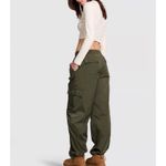 Victoria's Secret Pink Victoria Secret Parachute Pants Relaxed Fit Size L Army Green Photo 1