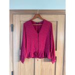 Rails  Beaux Button-front Peplum Top In Rouge Offset Dot Women’s size Small Photo 2