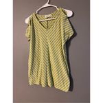 Cato  Yellow & Gray Chevron Design Cold Shoulder Cap Sleeves Top Size Small Photo 2