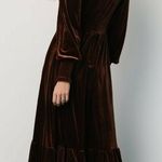 Baltic Born  Ingrid Chocolate Embroidered Velvet Maxi Dress Photo 1