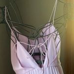 ASOS Pleated Pastel Purple V-Neck Tie-Back Fairycore Spring/ Summer Dress Sz. 4 Photo 2