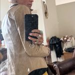 Frenchi Beige genuine Leather shirt Jacket shacket size small Tan Photo 9