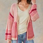 Sundance  Free In Spirit Open Front Cardigan Knit Pink Photo 2