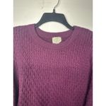 st. john's bay  sweater women's large petite Crewneck Purple Cable Knit NWT Photo 9