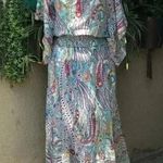 cupio 2pc- Silk Blend Blouse and Maxi Skirt Paisley with Flowers Print Photo 0