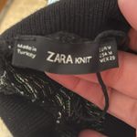 ZARA  Black and‎ green Short Sleeve Turtleneck Top size Medium Photo 3