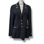 St. John Vintage Evening Size M (8) Black Knit Blazer Jacket USA Photo 1