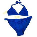 Ramy Brook NWT  bikini set azure Lana bottom, Rhode top Sz L Photo 0