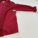 LL Bean Red Quilted Sherpa Trim Open Cardigan‎ Sweatshirt Pockets Size XL Photo 6