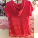 Maurice's Pink cropped hoodie with sheer lace size M Photo 1