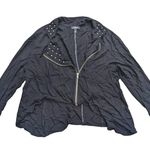 Torrid  Plus 2X 2 18 20 Black Studded Moto‎  Jacket Flowy Zip Punk Goth Emo Photo 0
