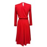 Orvis Vintage Red Belted Dress Floral Embroidery Shoulder Pads Small Made in USA Photo 2