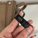 Fossil Beige Tan Leather Fabric Crossbody Sling Bag Purse Photo 11