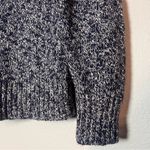 LL Bean Crewneck Knit Sweater Cotton Navy Blue White Marled Size XS Petite Black Photo 2