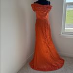 Elegant Strapless Orange Gown Size 8 Photo 12