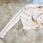 Candie's Moto Jacket Light Pink Long Sleeve Crop Lightweight Knit Zipper Medium Photo 5