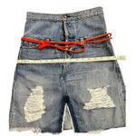 Hudson Jeans Hudson Women's Sloane Skirt Distressed In Light Blue Size 24 Photo 12