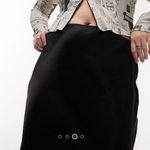 Topshop Curve Black Satin Midi Skirt NWT Photo 2