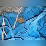 Free People NEW  Taking Sides Tiered Cotton Maxi splash Blue Dress sz M Photo 2