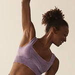 Free People Movement Square Neck Good Karma Pink Bra Photo 0