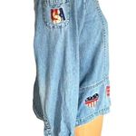 Vintage Christopher & Banks Denim Shirt Jacket Chambray Patriotic Americana Blue Size M Photo 2