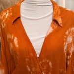 Free People  Marla Printed Shortall Orange Tie Dye Romper Size Medium Photo 4