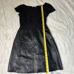 Bailey 44 Size S Black Lace and Faux Leather Boat Neck Mini Dress Goth Club Chic Photo 9