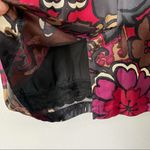 Trina Turk  Silk Floral Black Red Purple Long Sleeve Dress Size 6 Photo 5