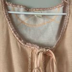 We The Free  People Pink Cecelia Coquette Henley Bow Long Sleeve Top Size Large Photo 6