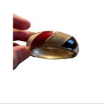 MCM Vintage  Bracelet & Earrings Red Cream & Black Women’s Costume Jewelry Photo 4