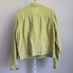 J.Jill  Linen Blend‎ Jacket Snap Front Lightweight Chartreuse Green Size M Photo 5