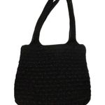 The Sak Black Crochet Knit Two Straps Lined Compartment Zip Pocket Shoulder Bag Photo 9